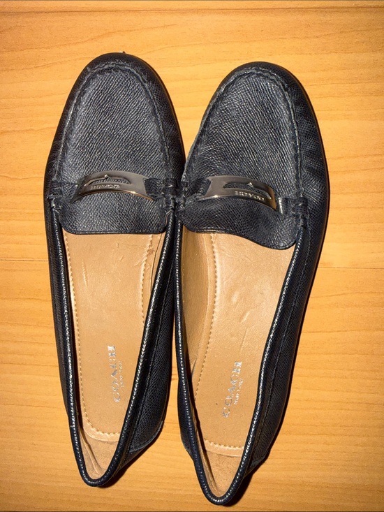 Coach Shoes - Coach Black Women's Leather Loafers with Silver Hardware